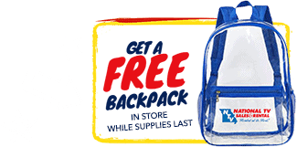 Get a free backpack, in store while supplies last