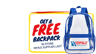 Get a free backpack, in store while supplies last