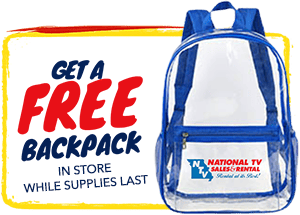Get a free backpack, in store while supplies last